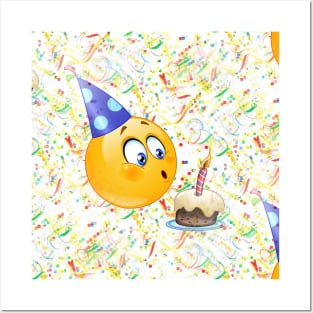 happy birthday emoji Posters and Art